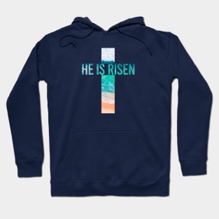 He is Risen Ocean Cross Hoodie